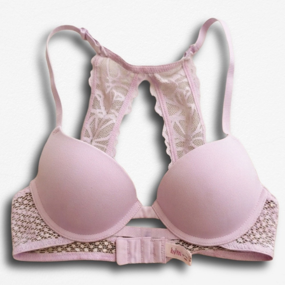 Flirtitude Lavender Lace Racerback Pushup Bra Purple Padded 34A